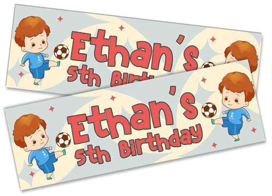 Personalised Birthday Banners Football Design Children Kids Party Decoration 55