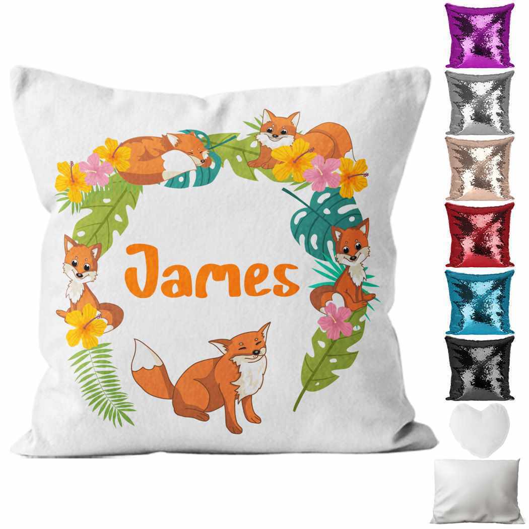 Personalised Cushion Animal Sequin Cushion Pillow Printed Birthday Gift 59