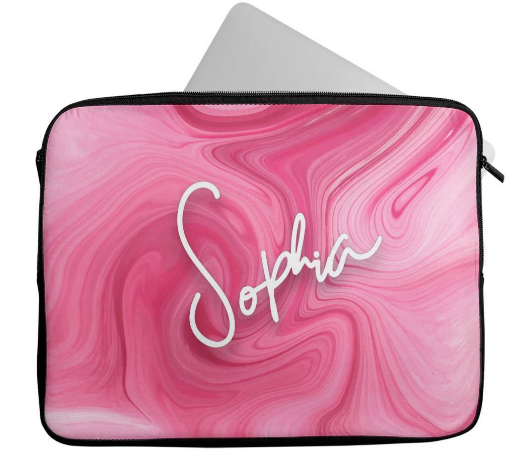 Personalised Any Name Marble Design Laptop Case Sleeve Tablet Bag 94