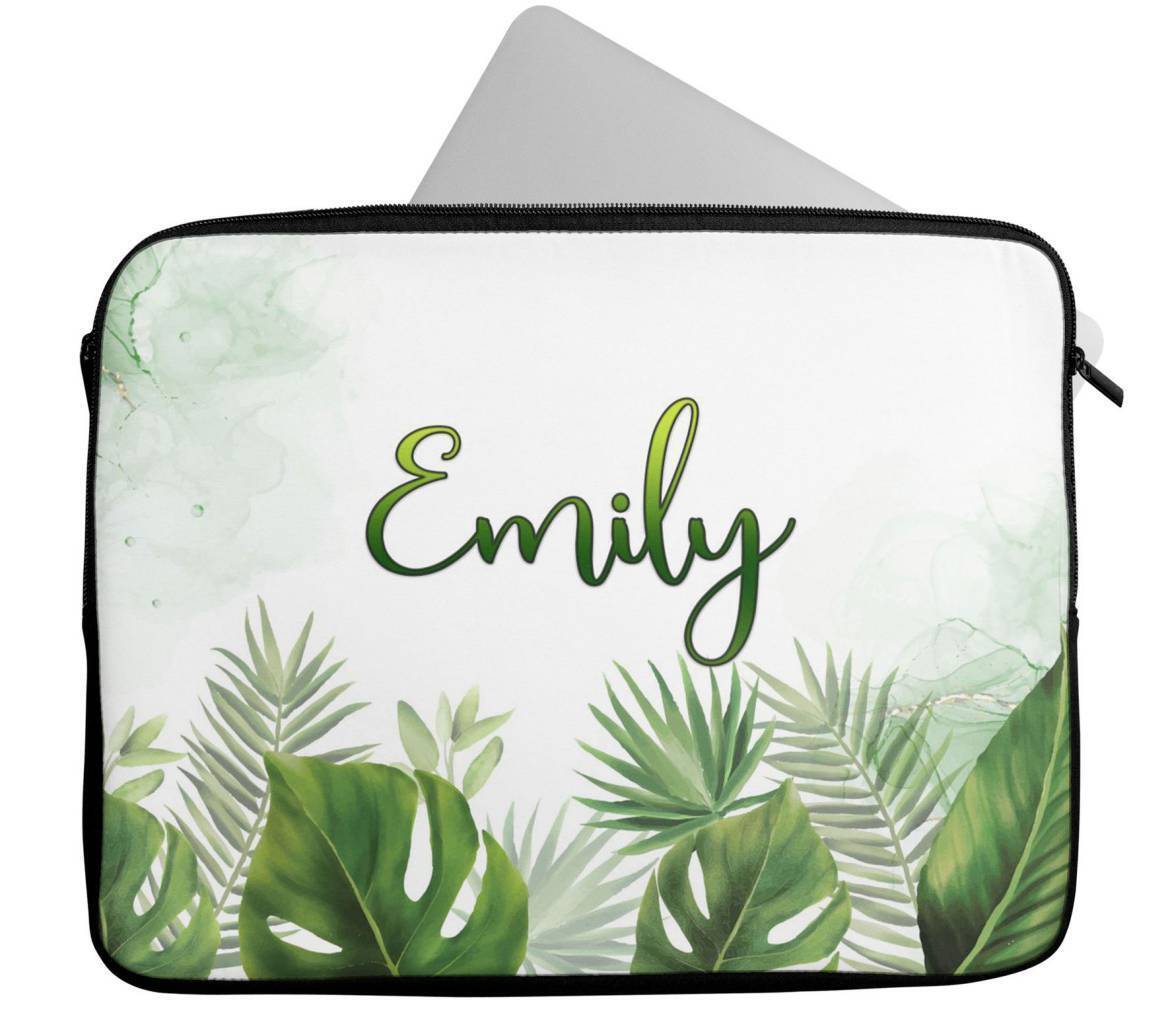 Personalised Any Name Floral Design Laptop Case Sleeve Tablet Bag 54