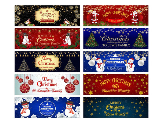 Personalised Banner Christmas Design Party Decoration 14