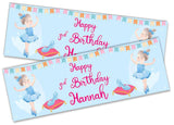 Personalised Birthday Banners Doll Design Children Kids Party Decoration 110