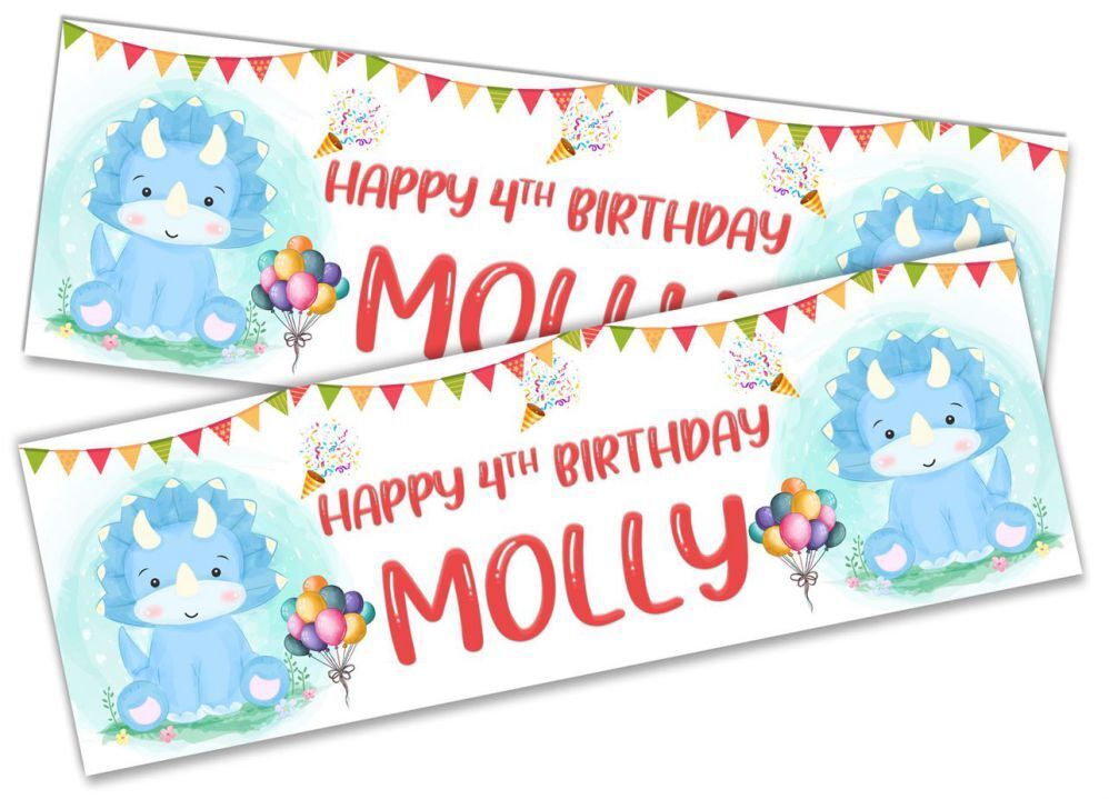 Personalised Birthday Banners Generic Design Children Kids Party Decoration 117