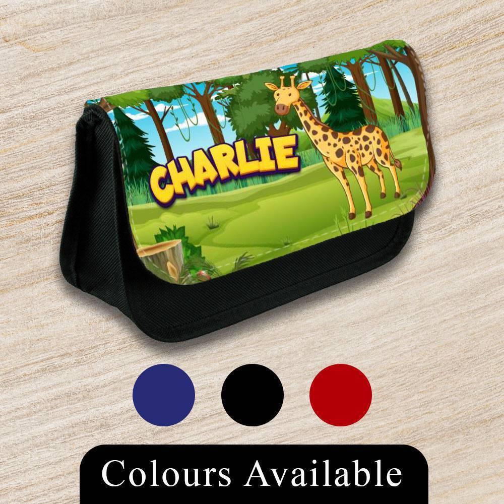 Personalised Pencil Case Animal Girls Boys Stationary Kids School Bag 13