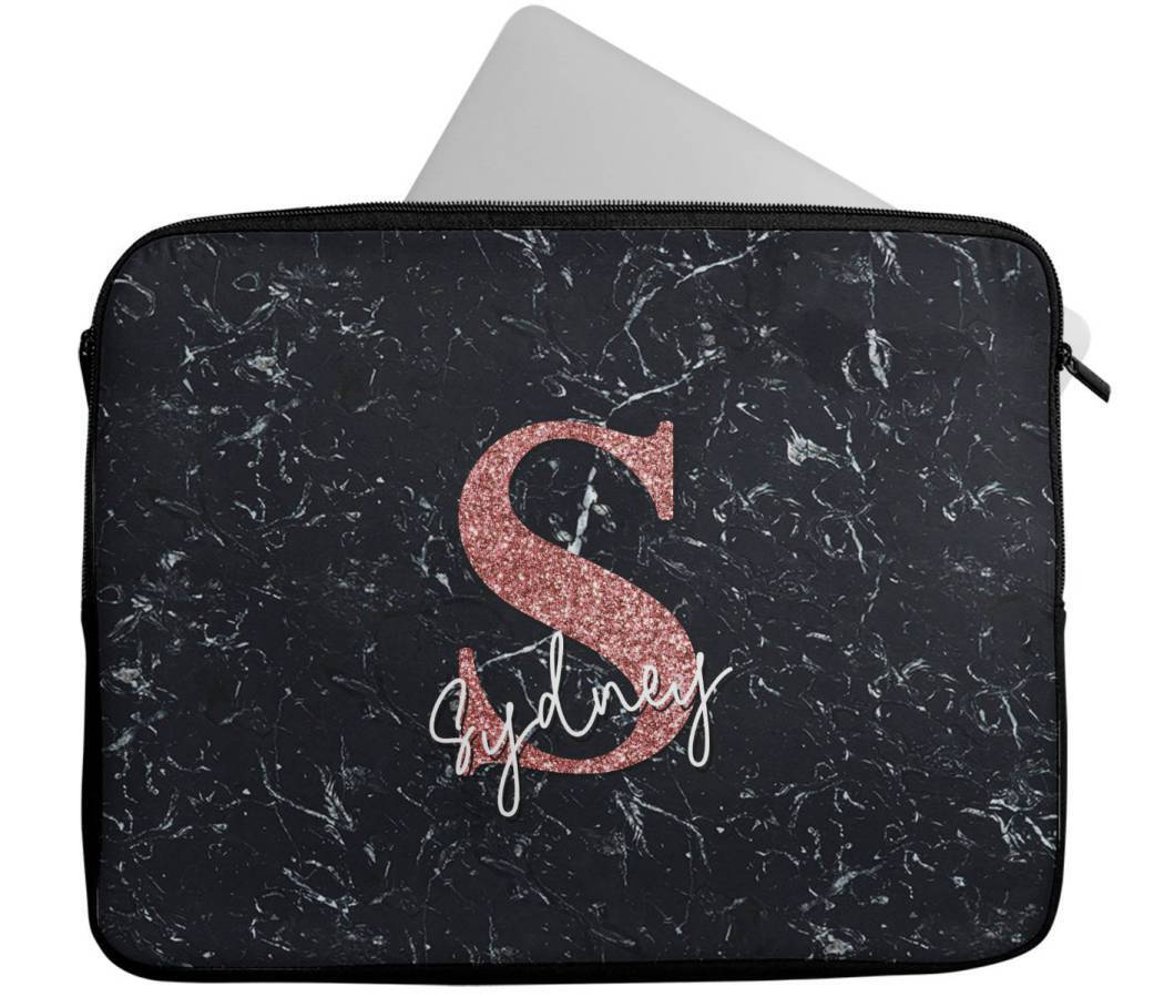 Personalised Any Name Marble Design Laptop Case Sleeve Tablet Bag 98