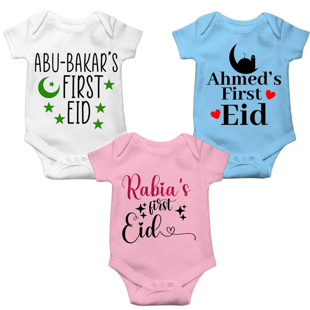 Personalised Eid Baby Vest Baby grow Little baby body suit 9