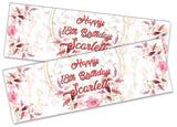 Personalised Birthday Banners Floral Design Kids adult Party Decoration 86