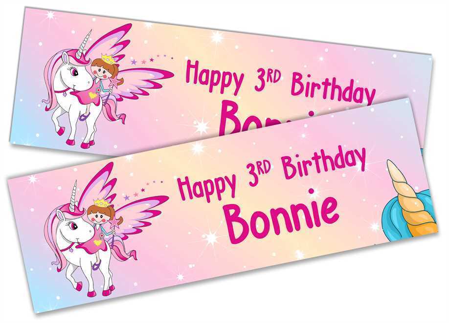 Personalised Birthday Banners Generic Design Children Kids Party Decoration 183