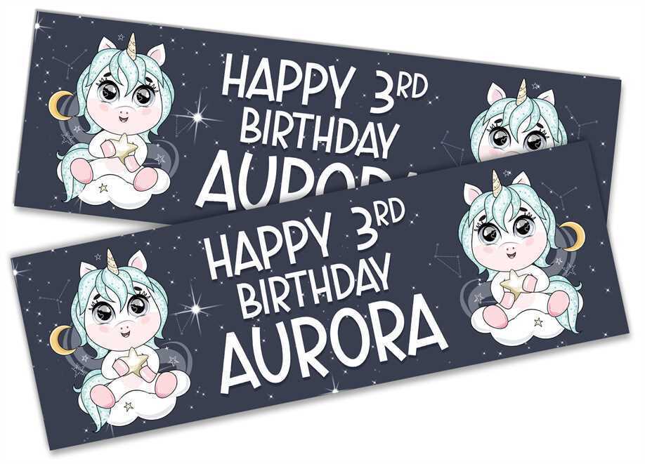 Personalised Birthday Banners Generic Design Children Kids Party Decoration 181