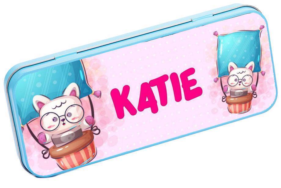 Personalised Any Name Generic Pencil Case Tin Children School Kids Stationary 26