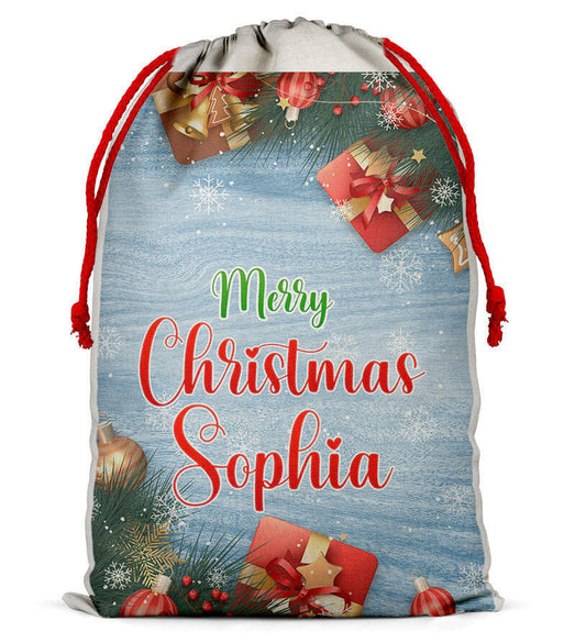 Personalised Christmas Sack Santa Bag Xmas Boy Girl Gift Stocking Bag 11
