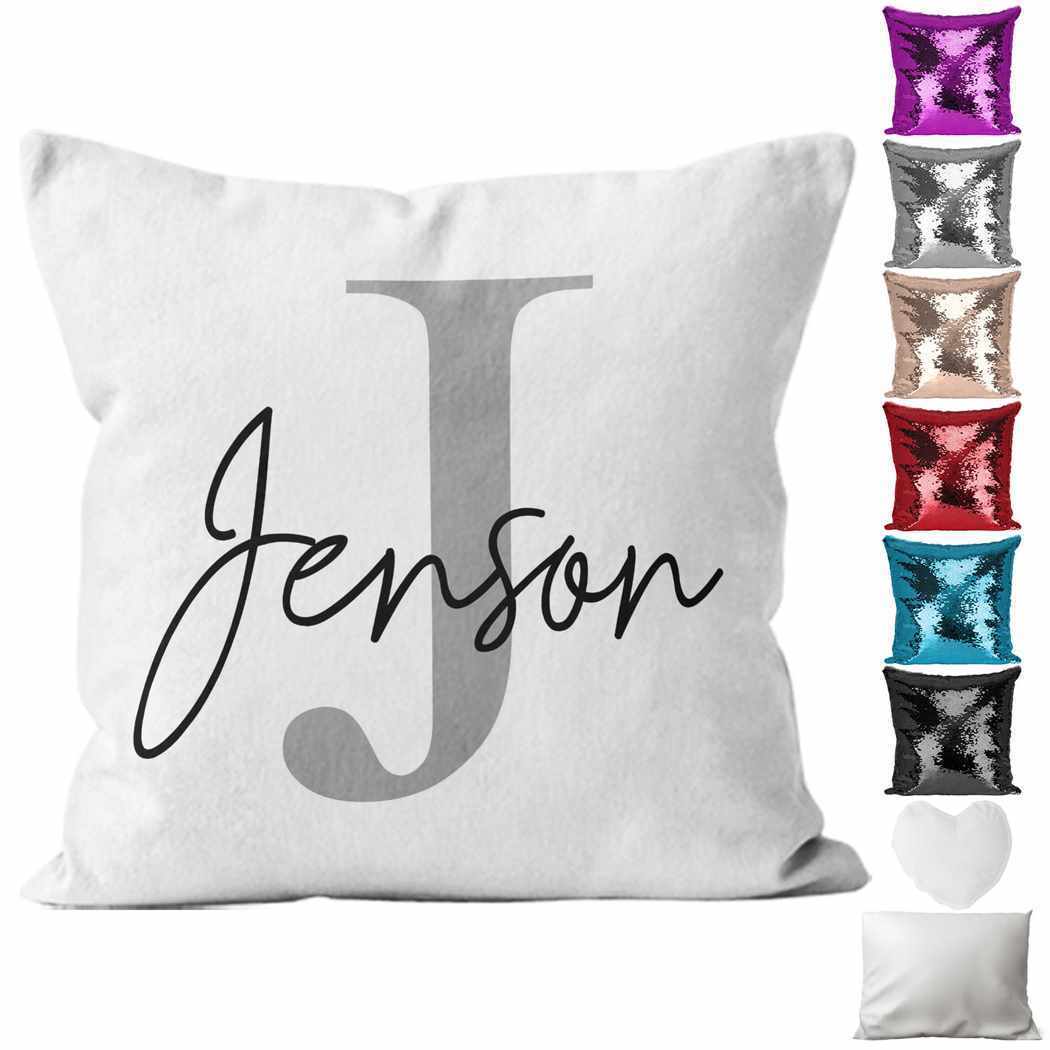 Personalised Cushion Floral Sequin Cushion Pillow Printed Birthday Gift 90