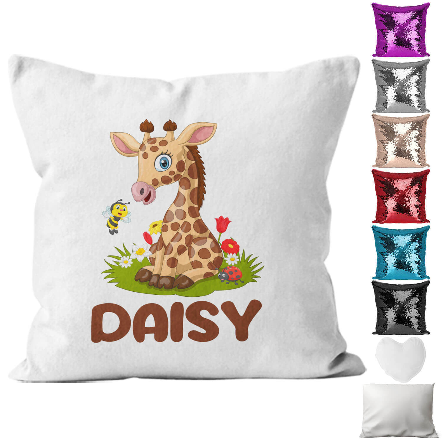 Personalised Cushion Animal Sequin Cushion Pillow Printed Birthday Gift 9