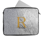 Personalised Any Name Marble Glitter Design Laptop Case Sleeve Tablet Bag 99