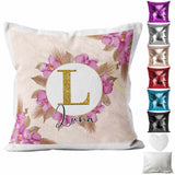 Personalised Cushion Floral Sequin Cushion Pillow Printed Birthday Gift 25