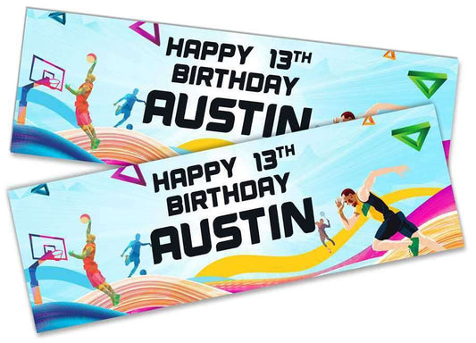 Personalised Birthday Banners Football Design Children Kids Party Decoration 127