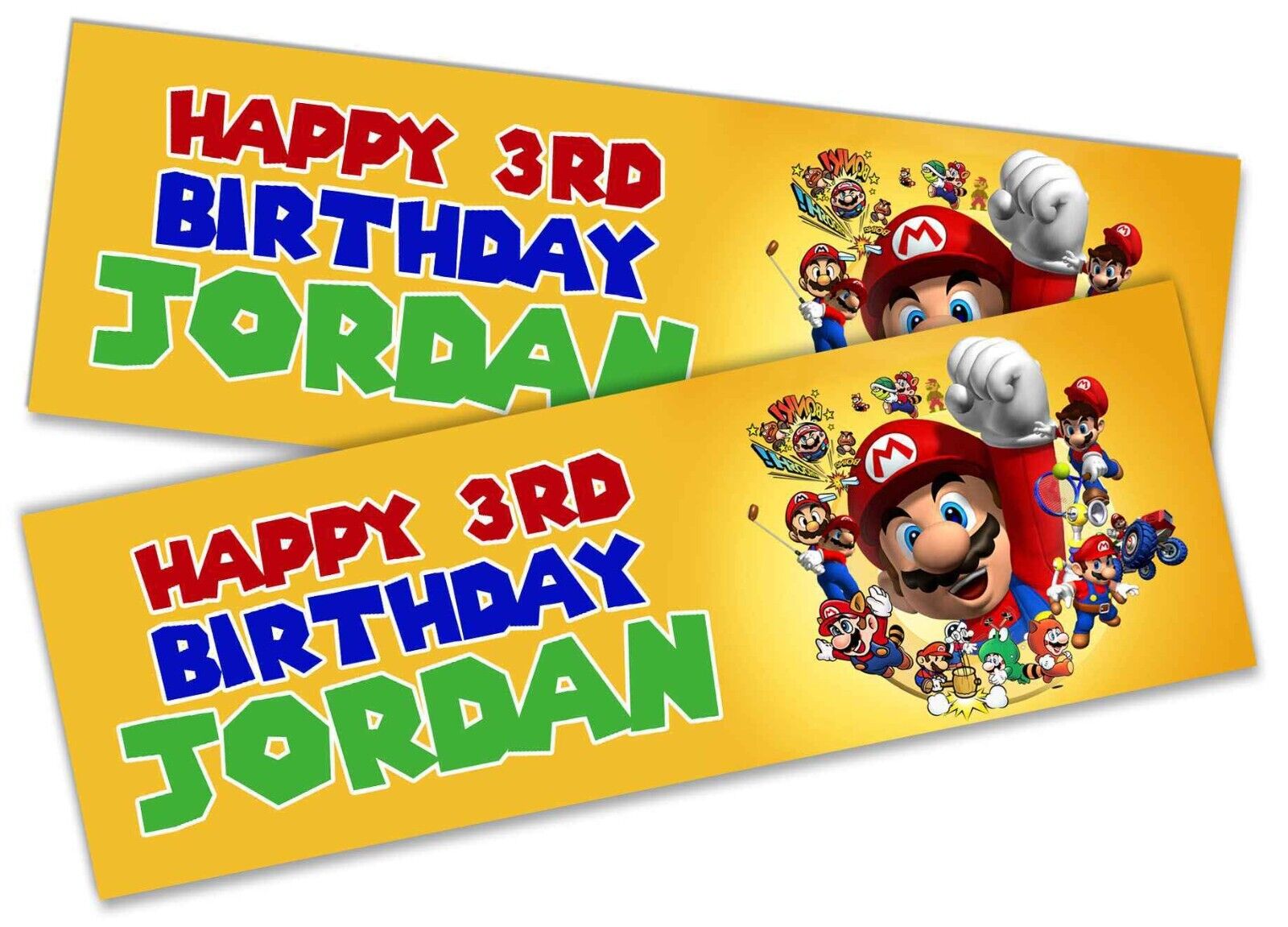 Personalised Birthday Banners Mario Design Children Kids Party Decoration 4