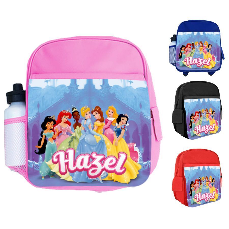Personalised Kids Backpack Any Name Princess Design Boys Girls kid School Bag 63