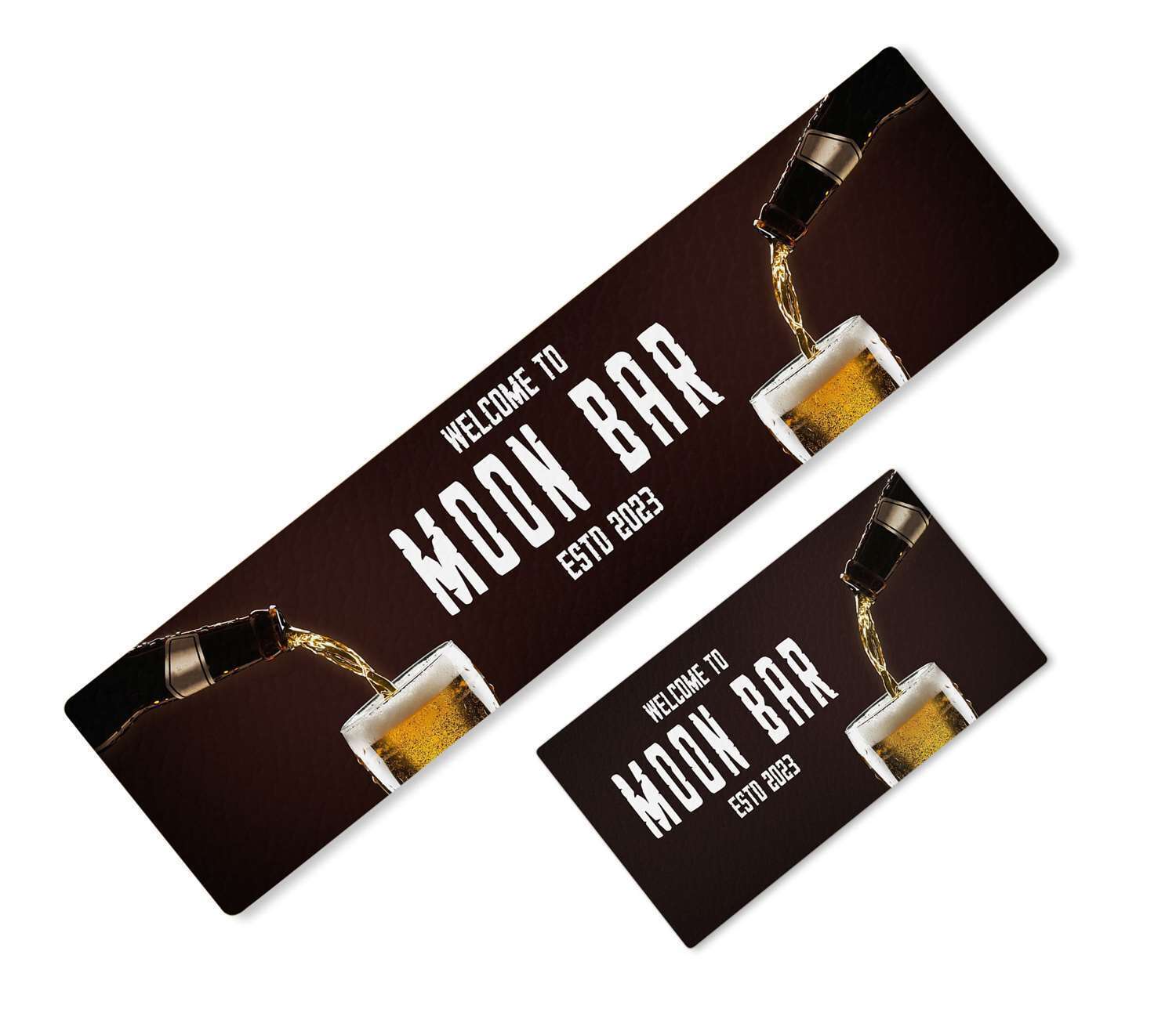 Personalised Any Text Beer Mat Label Bar Runner Ideal Home Pub Cafe Occasion 9