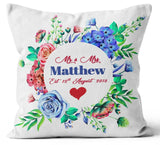 Personalised Any Name Text Cushion Floral Design Wedding Mothers Day Gift 15