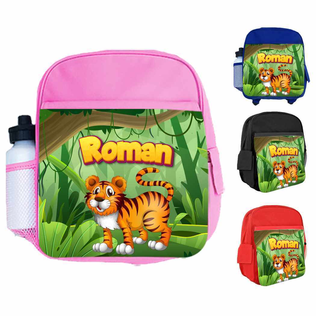 Personalised Kids Backpack Any Name Animal Design Boys Girls kid School Bag 35