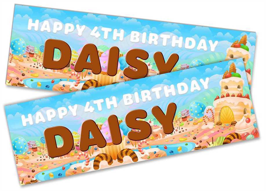 Personalised Birthday Banners Generic Design Children Kids Party Decoration 43
