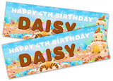 Personalised Birthday Banners Generic Design Children Kids Party Decoration 43