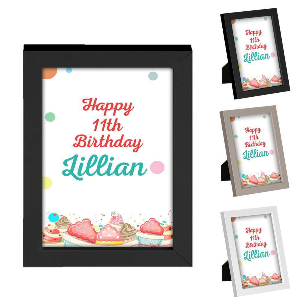 Personalised Birthday Wooden Frames Any Name Children Party Decoration Gift 4