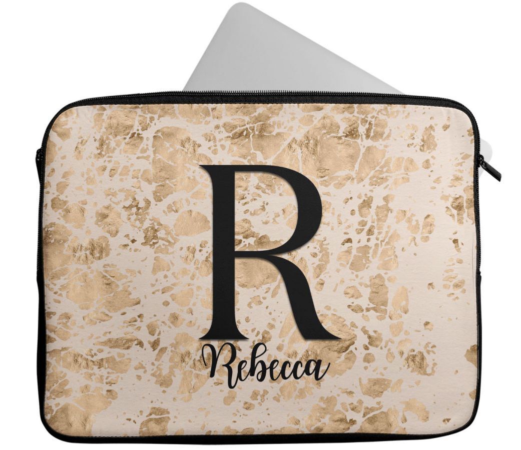 Personalised Any Name Marble Design Laptop Case Sleeve Tablet Bag 111