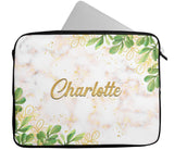 Personalised Any Name Floral Design Laptop Case Sleeve Tablet Bag 65