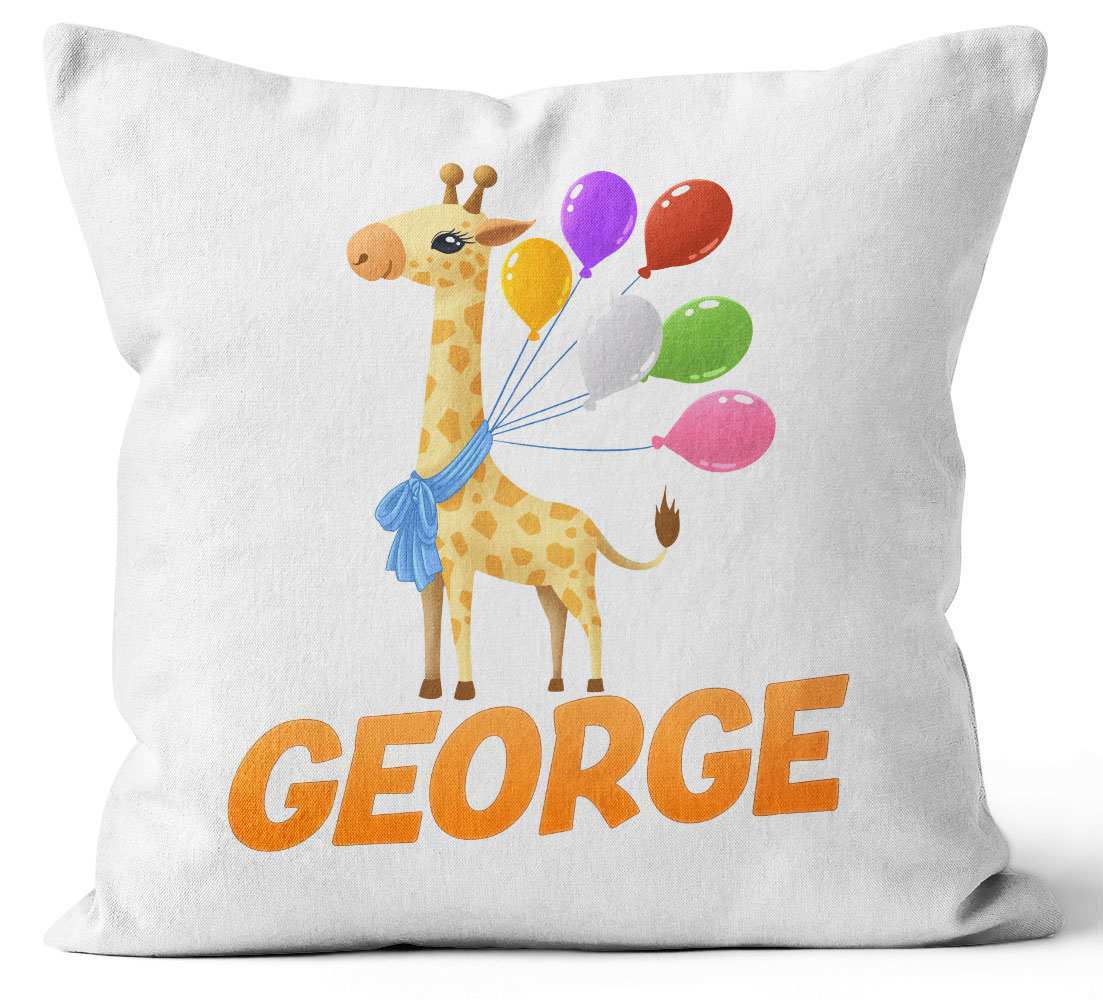 Personalised Any Name Giraffe Design Cushion Printed Birthday Gift 80