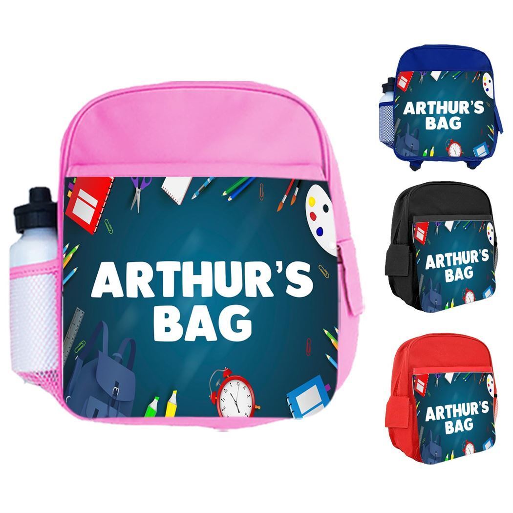 Personalised Kids Backpack Any Name Generic Design Boys Girls kid School Bag 42