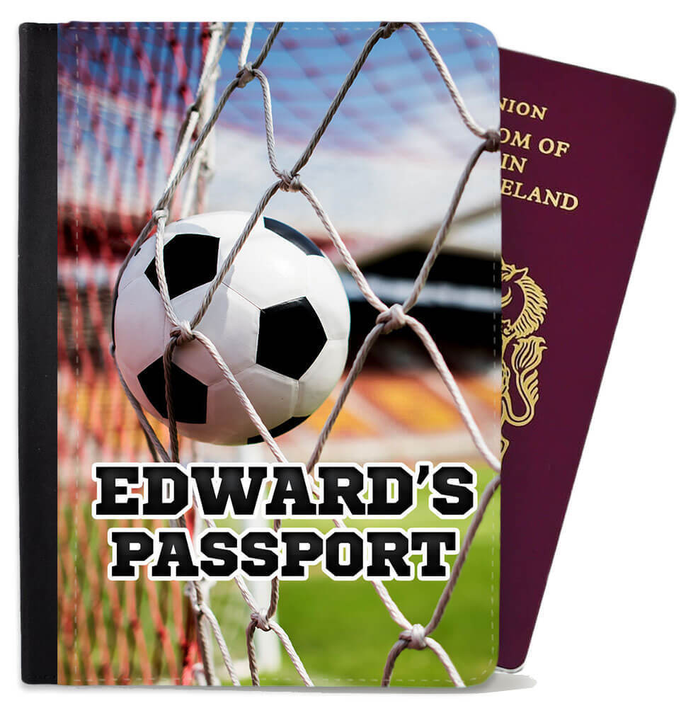 Personalised Football kids Passport Cover Holder Any Name Holiday Accessory 22