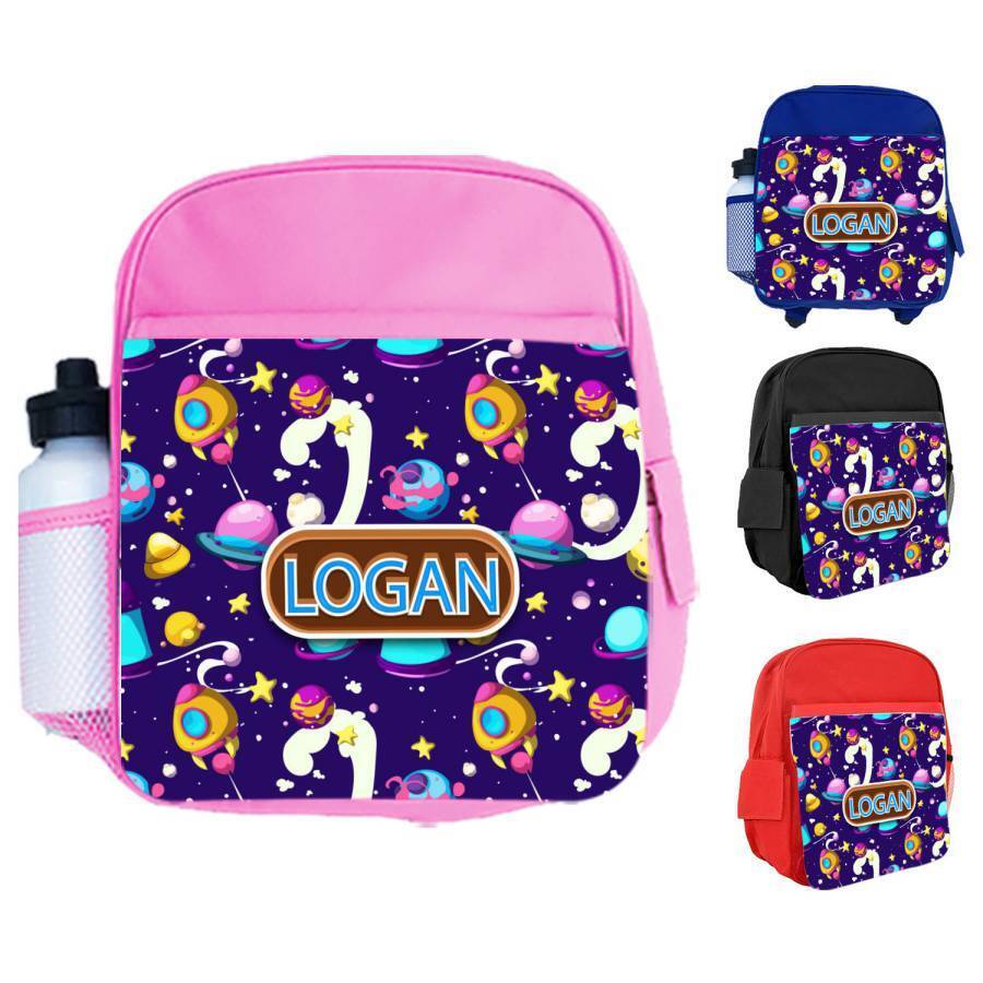 Personalised Kids Backpack Any Name Generic Design Boys Girls kid School Bag 58