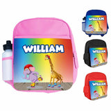 Personalised Kids Backpack Any Name Animal Design Boys Girls kid School Bag 35