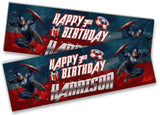 Personalised Birthday Banners Super Hero Design Children Kid Party Decoration 63