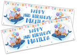 Personalised Birthday Banners Fish Design Children Kids Party Decoration 111