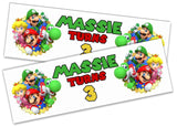 Personalised Birthday Banners Mario Design Children Kids Party Decoration 4