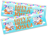 Personalised Birthday Banners Elephant Design Children Kids Party Decoration 93