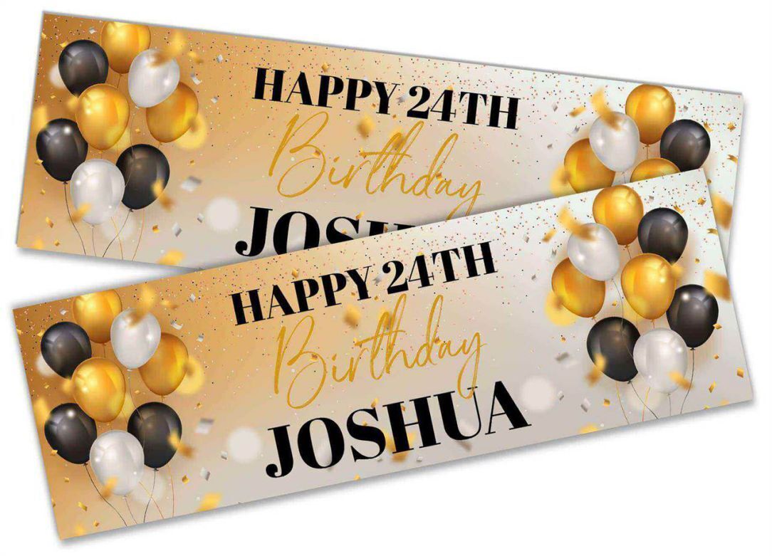 Personalised Birthday Banners Balloon Design Children Kids Party Decoration 75