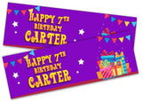 Personalised Birthday Banners Generic Design Children Kids Party Decoration 217