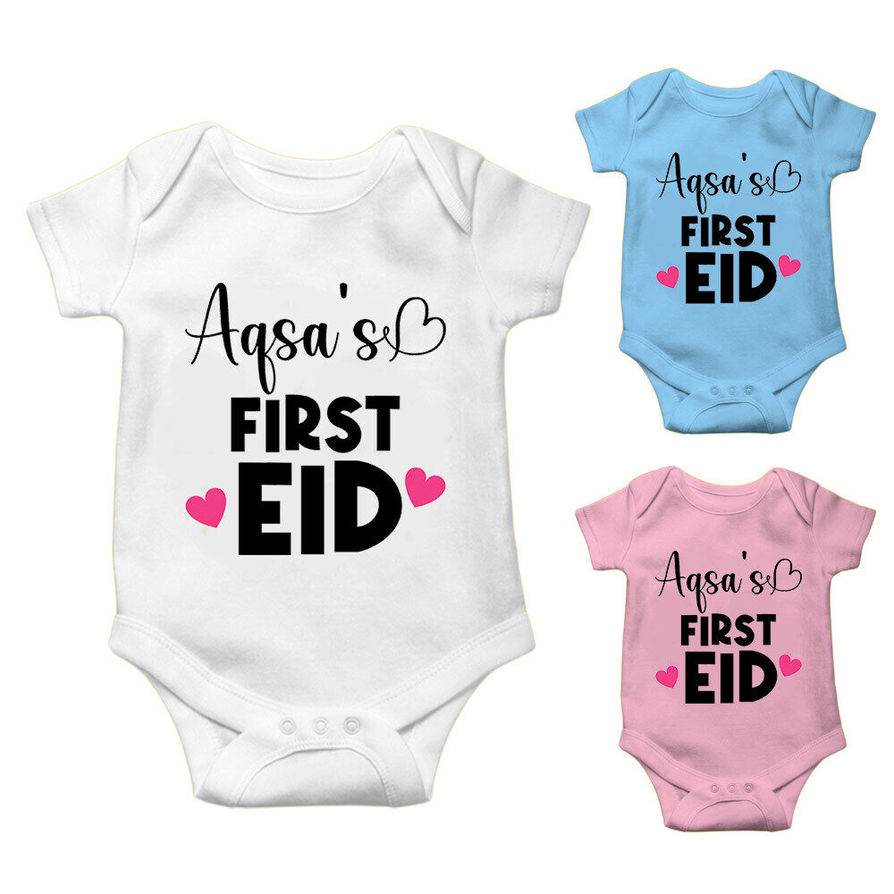 Personalised Eid Baby Vest Baby grow Little baby body suit 5