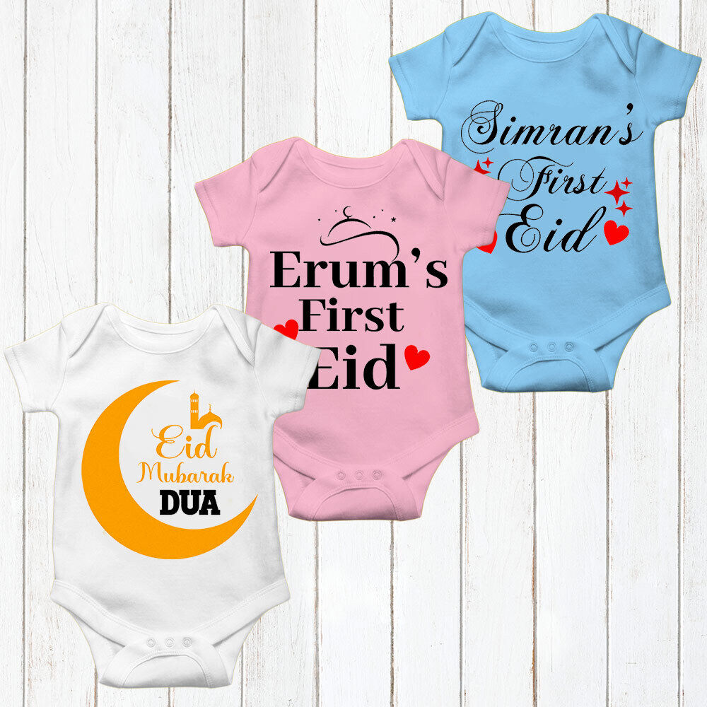 Personalised Eid Baby Vest Baby grow Little baby body suit 7