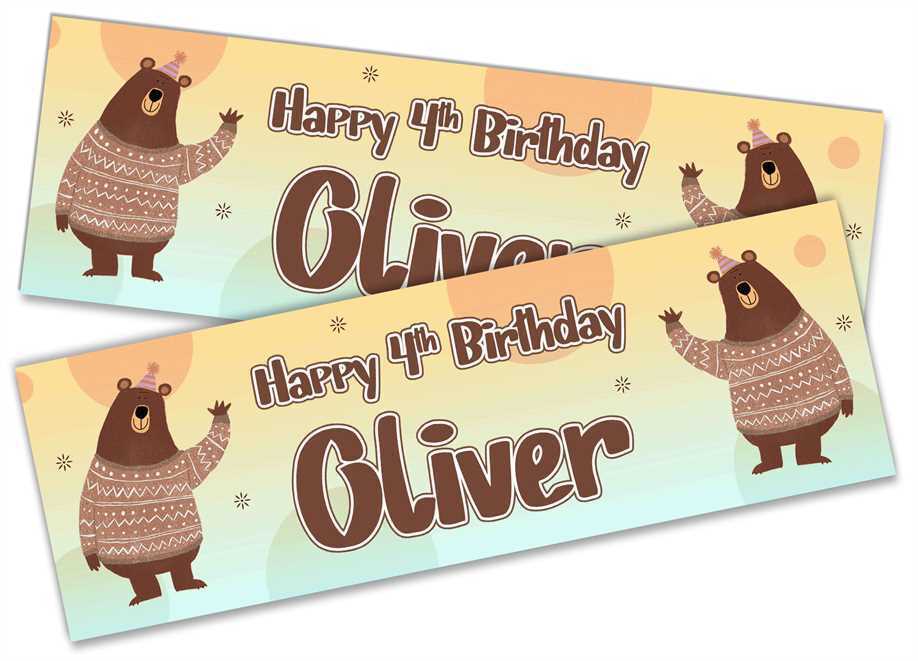 Personalised Birthday Banners Generic Design Children Kids Party Decoration 133