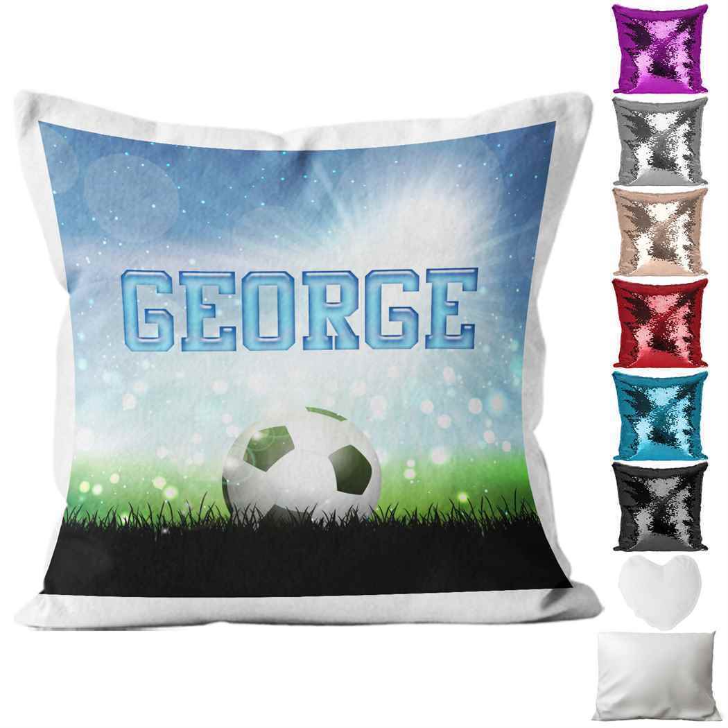 Personalised Cushion Football Sequin Cushion Pillow Printed Birthday Gift 15