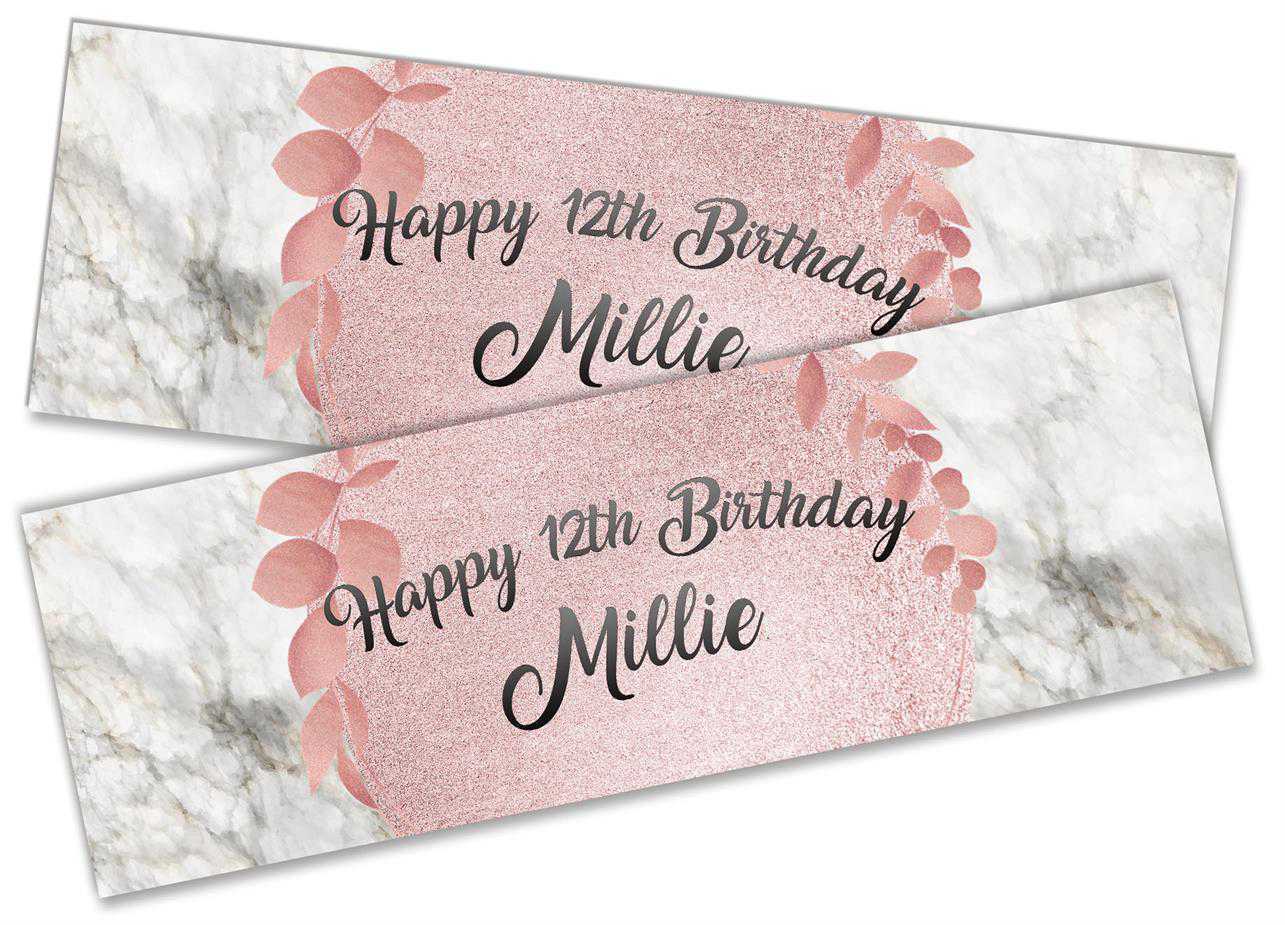 Personalised Birthday Banners Floral Design Kids adult Party Decoration 101