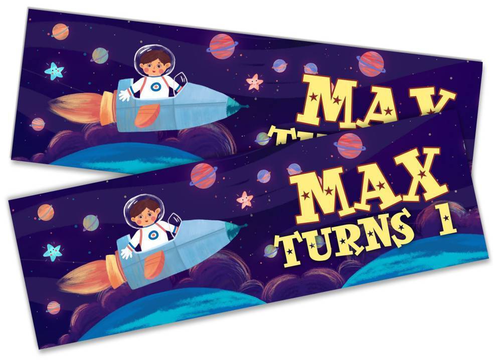 Personalised Birthday Banners Generic Design Children Kids Party Decoration 252