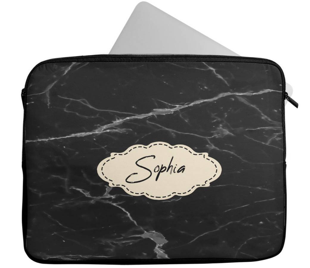 Personalised Any Name Marble Design Laptop Case Sleeve Tablet Bag 98