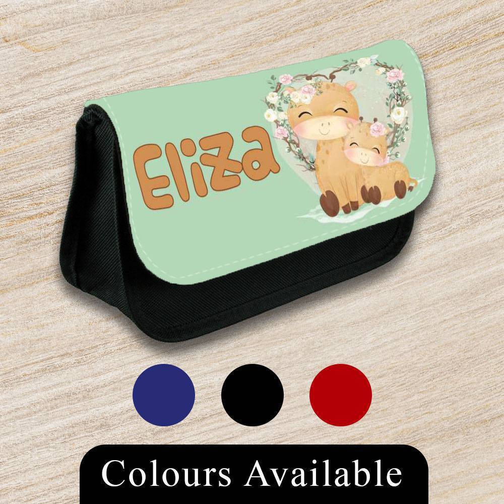 Personalised Pencil Case Animal Girls Boys Stationary Kids School Bag 14