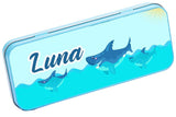 Personalised Any Name Animal Pencil Case Tin Children School Kids Stationary 15